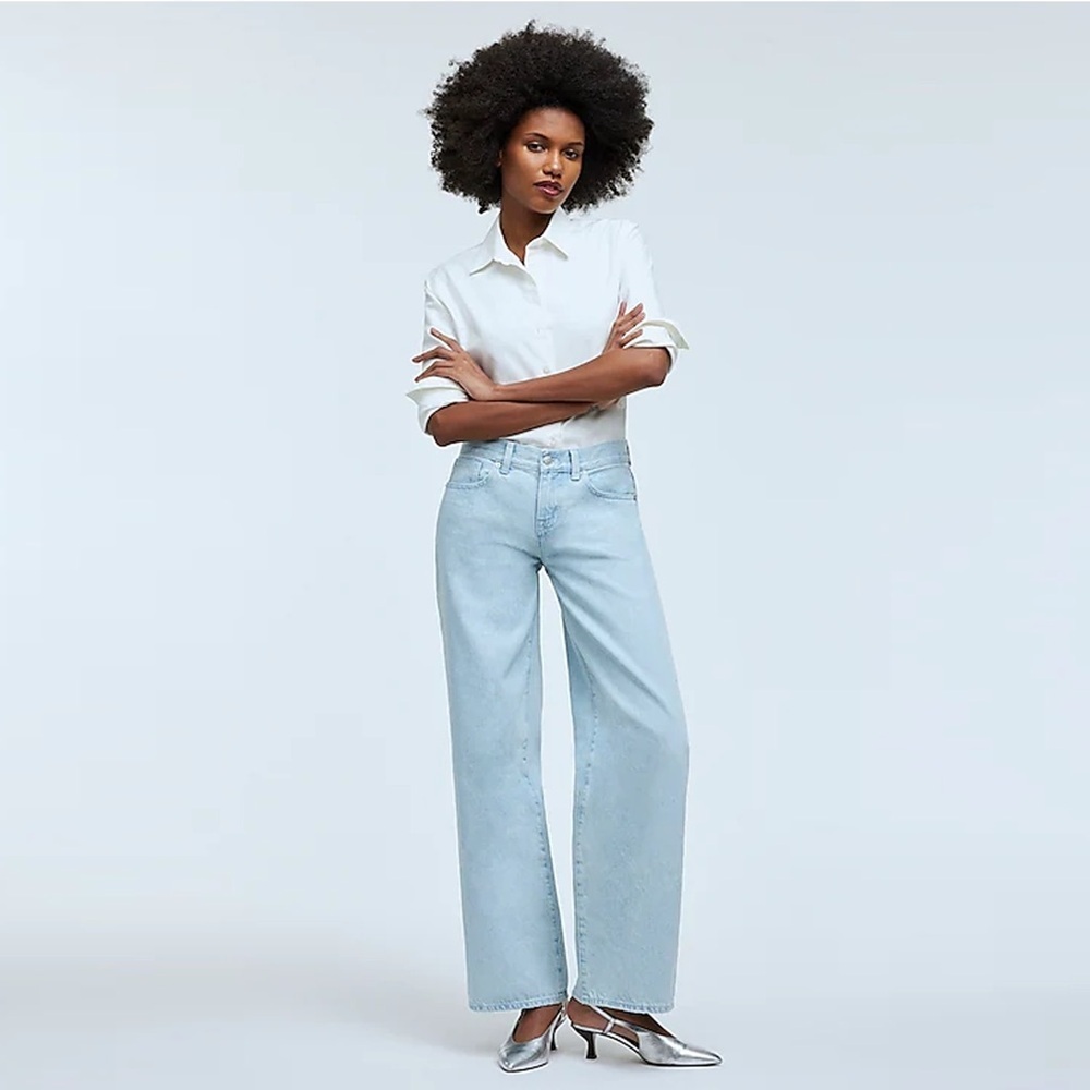NWT - Madewell - Low-Rise Superwide-Leg Jeans - Nye Wash